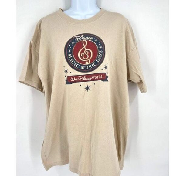Vintage Walt Disney World Men's Magic Music Days Graphic T-Shirt Beige Size XL - Picture 1 of 8
